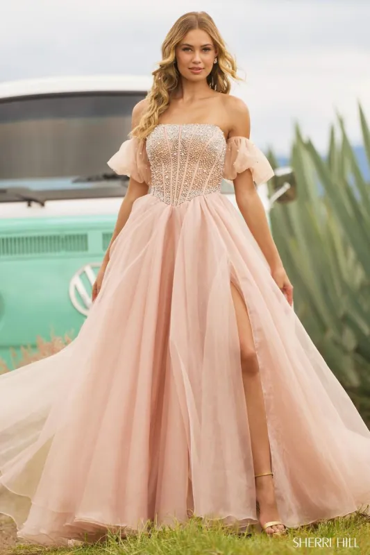 Sherri Hill Strapless Corset Ball Gown Dress 55580 sold by Terry costa