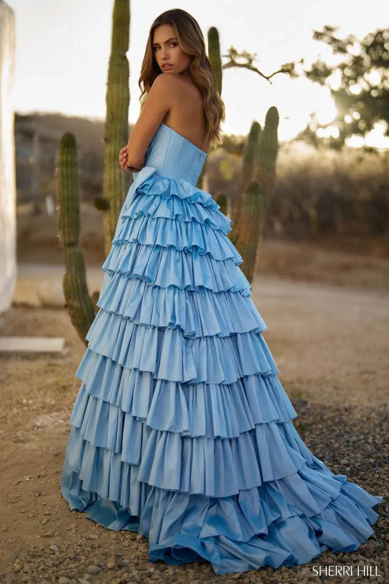Sherri Hill Halter Ruffle Ballgown 56822 sold by Terry costa product image thumbnail 2
