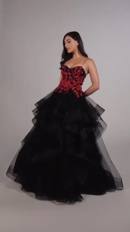 Ellie Wilde Corset Ball Gown Dress EW35070 made by Mon Cheri