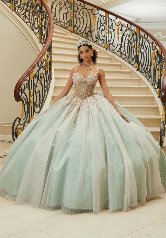Vizcaya by Morilee Sheet Bodice Quince Dress 89471 made by Mori Lee