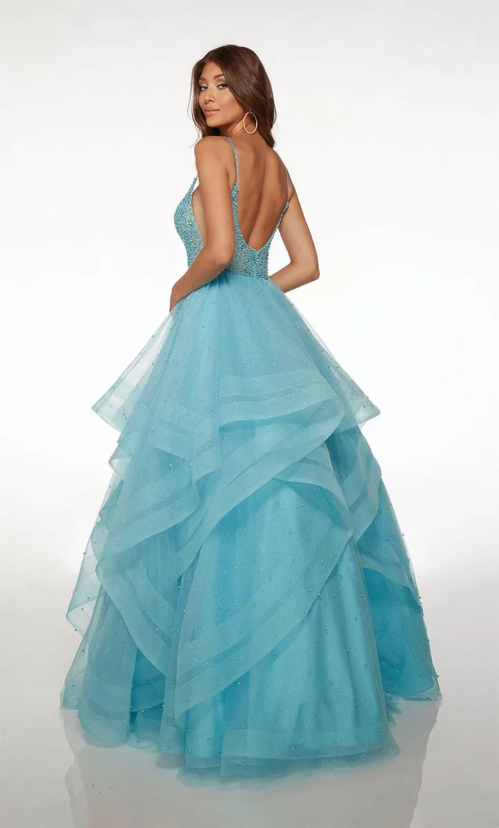 Alyce Paris A-Line Ruffle Ball Gown 61672 sold by Terry costa product image thumbnail 2