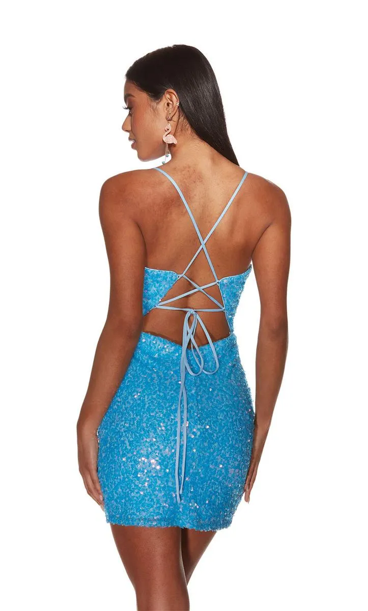 Alyce Paris Sequin Lace-up Back HoCo Dress 4914 sold by Terry costa product image thumbnail 4