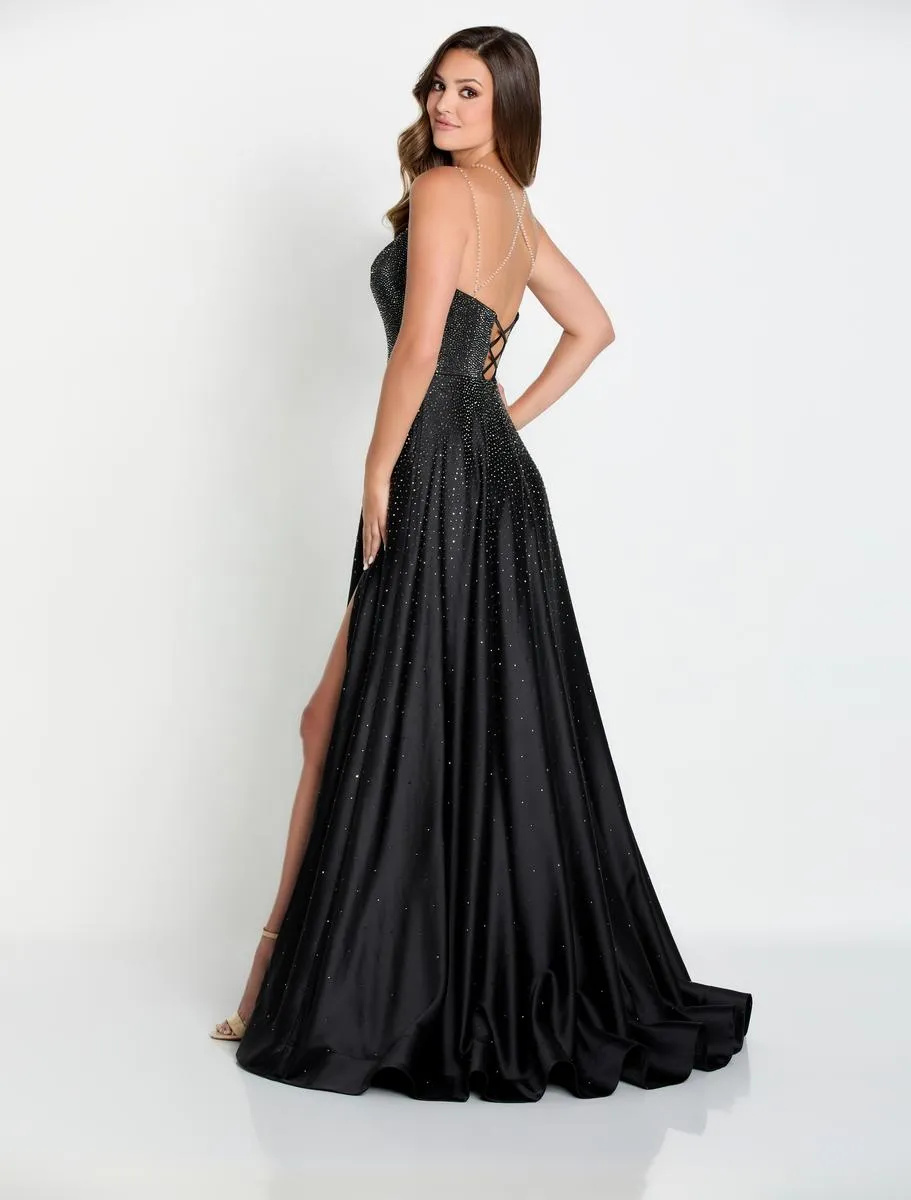 Ellie WIlde Satin A-Line Prom Dress EW34128 sold by Terry costa product image thumbnail 2