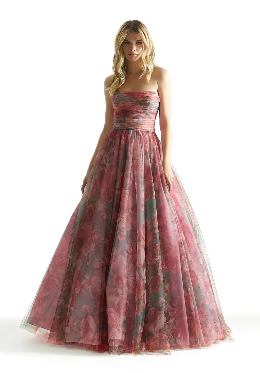 Morilee Off Shoulder Floral Print Ball Gown Prom Dress 49057 sold by Terry costa product image thumbnail 5