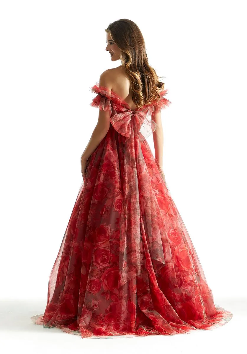 Morilee Off Shoulder Floral Print Ball Gown Prom Dress 49057 sold by Terry costa product image thumbnail 2