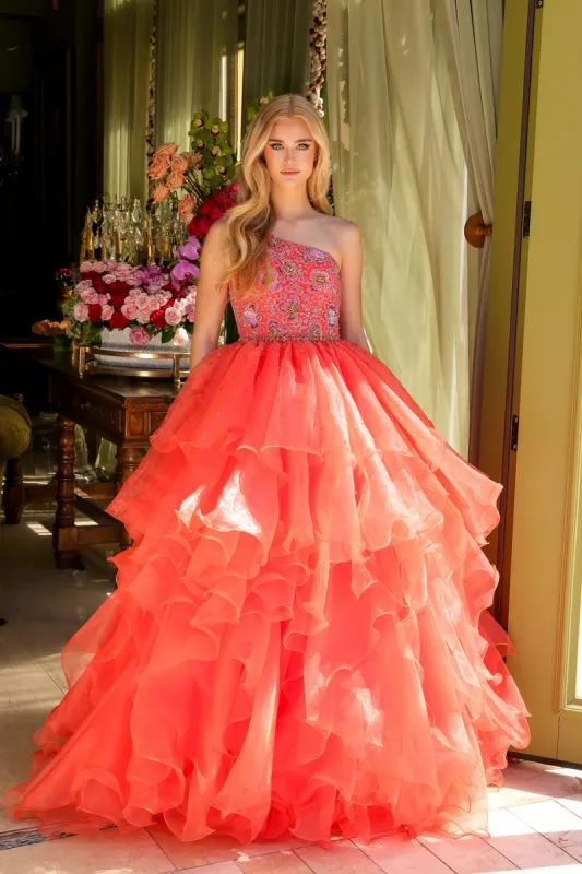 Ava Presley One Shoulder Ballgown Prom Dress 28575 made by Terry costa