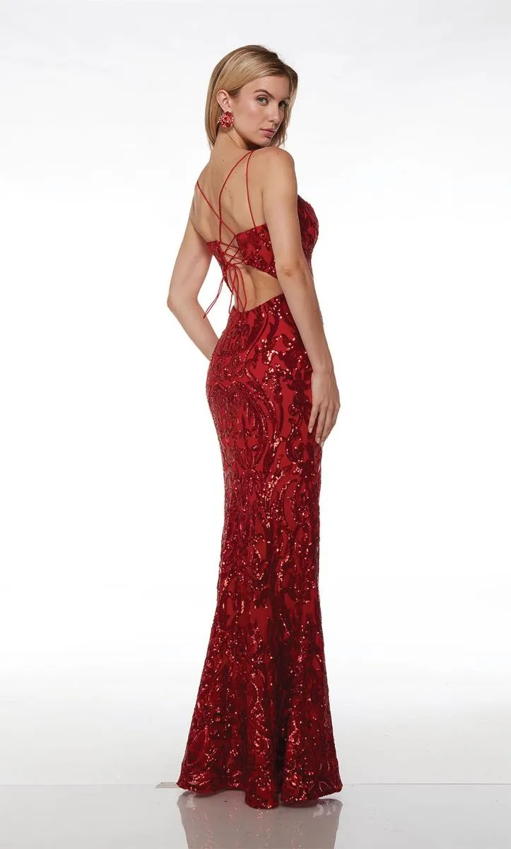 Ava Presley V-Neck Elegant Swirl Prom Dress 61677 sold by Terry costa product image thumbnail 2