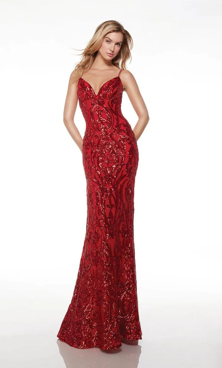 Ava Presley V-Neck Elegant Swirl Prom Dress 61677 sold by Terry costa product image thumbnail 3