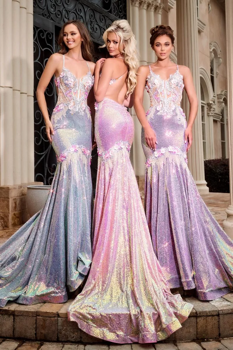 Portia and Scarlett Iridescent Sequin Dress PS24250 sold by Terry costa product image thumbnail 2