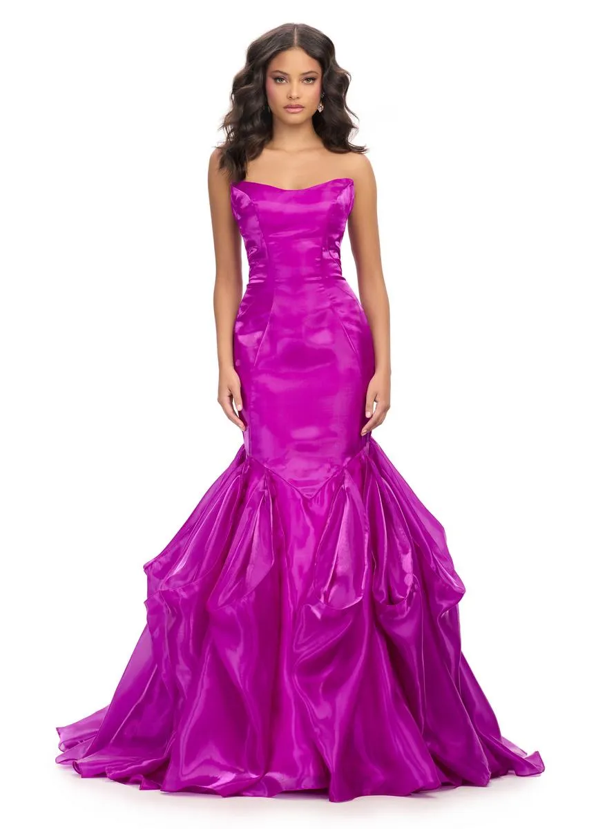 ASHLEYlauren Strapless Organza Prom Dress 11733 sold by Terry costa product image thumbnail 5