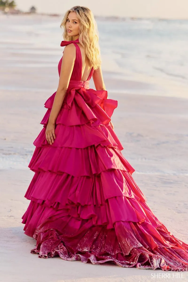 Sherri Hill Taffeta Ruffle Ball Gown 56035 sold by Terry costa product image thumbnail 2