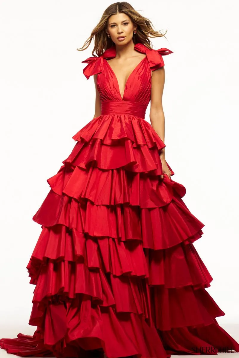 Sherri Hill Taffeta Ruffle Ball Gown 56035 sold by Terry costa product image thumbnail 3