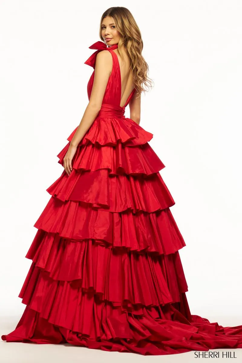 Sherri Hill Taffeta Ruffle Ball Gown 56035 sold by Terry costa product image thumbnail 4