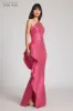 Teri Jon Jacquard Side Ruffle One Shoulder Gown 246024 sold by Terry costa