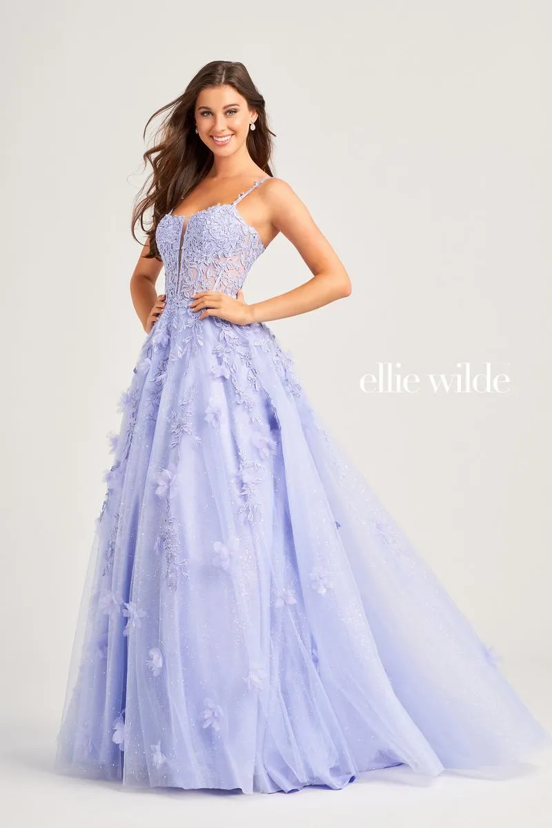 Ellie Wilde A-Line Lace Prom Dress EW35081 sold by Terry costa product image thumbnail 5