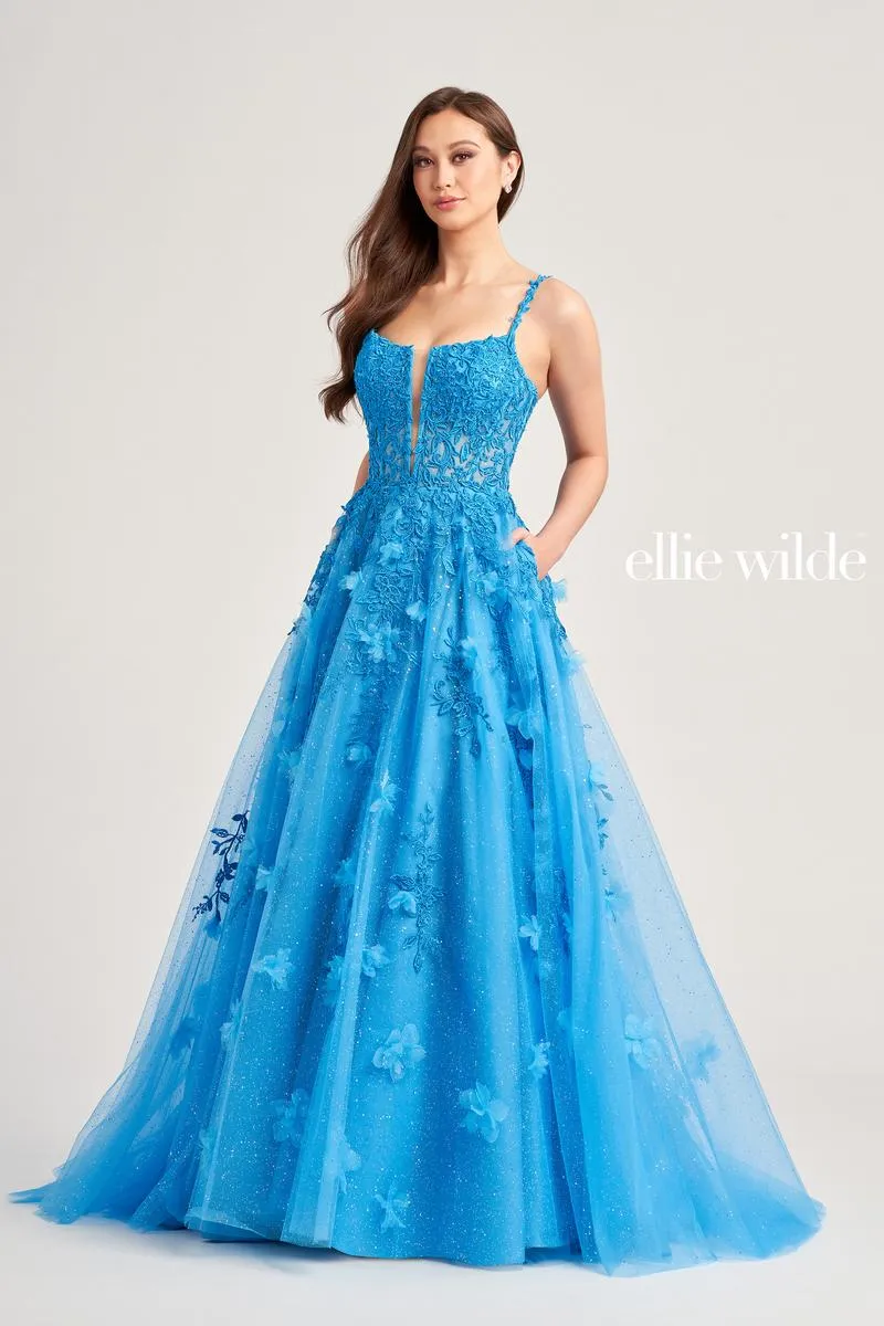 Ellie Wilde A-Line Lace Prom Dress EW35081 sold by Terry costa product image thumbnail 2