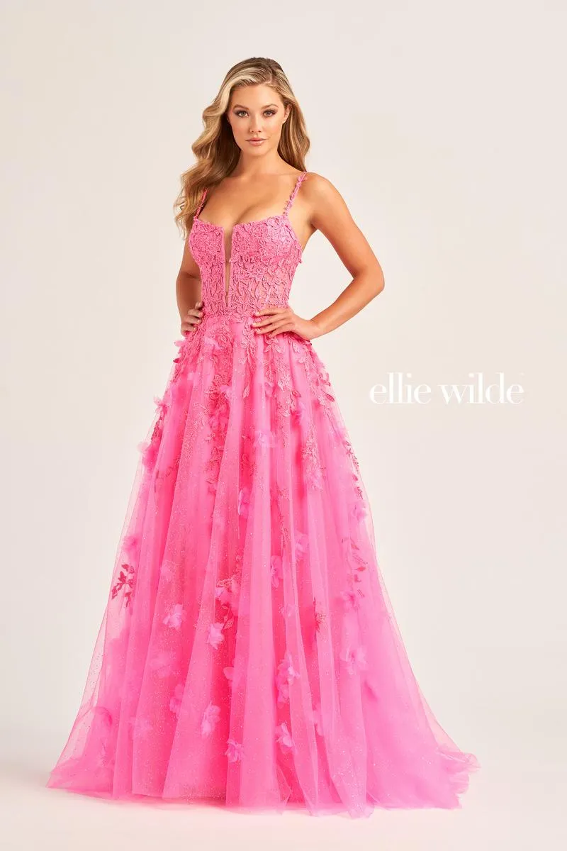 Ellie Wilde A-Line Lace Prom Dress EW35081 sold by Terry costa product image thumbnail 4
