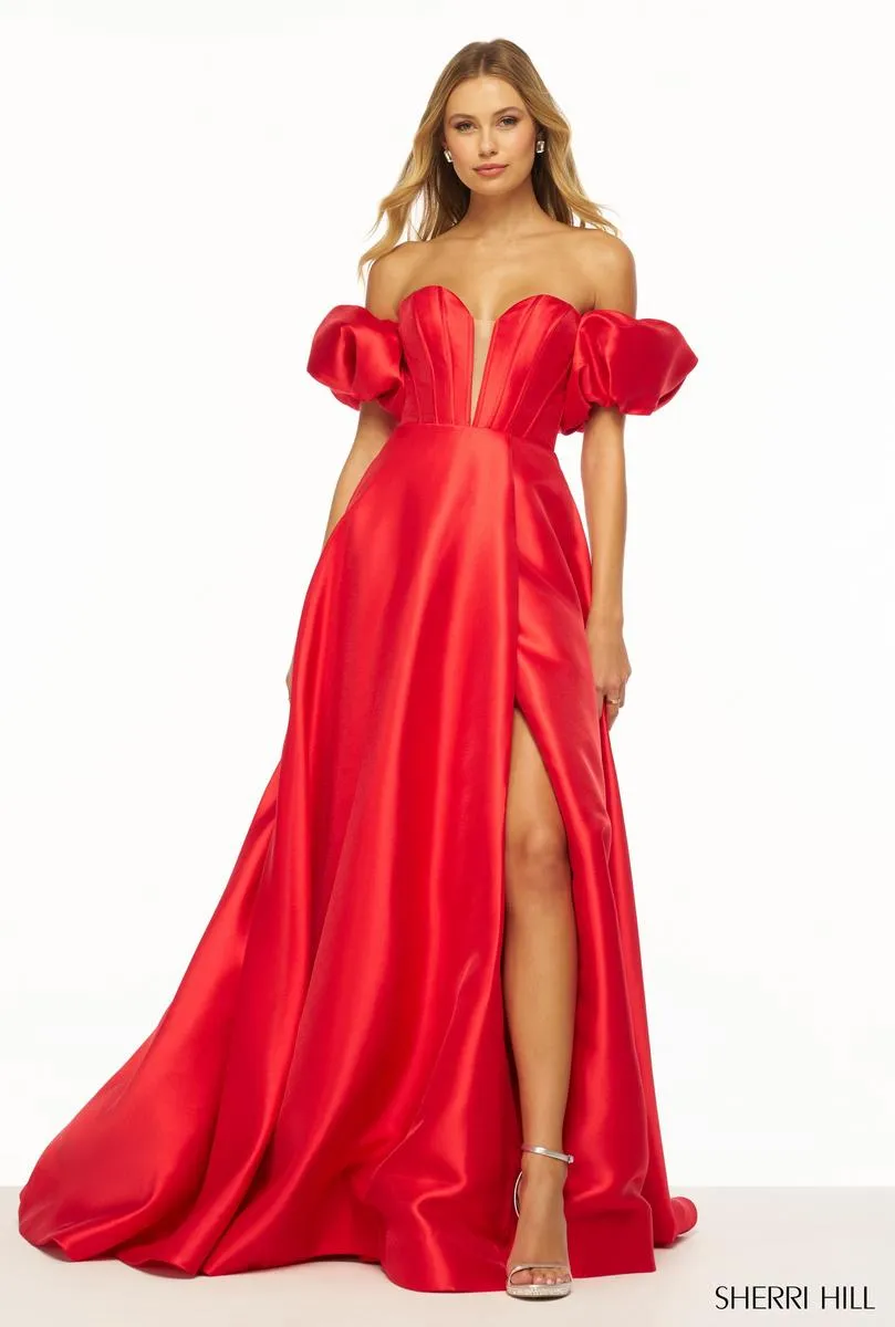 Sherri Hill Mikado A-Line Prom Dress 56249 sold by Terry costa product image thumbnail 4