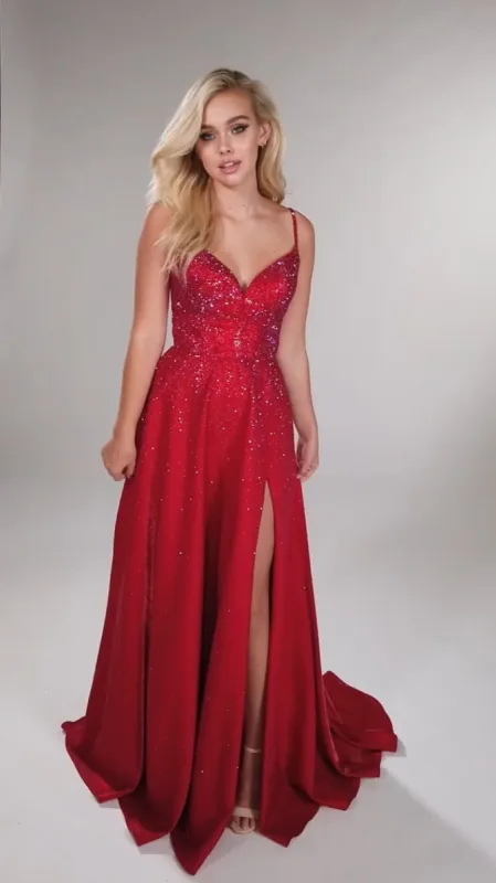 Ellie Wilde Jersey A-Line Prom Dress EW121001 made by Mon Cheri