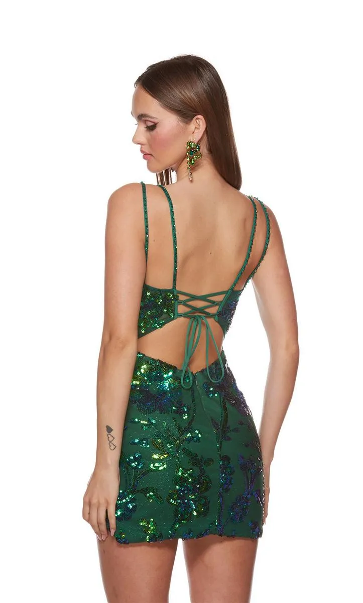 Alyce Paris Strappy Sequin Homecoming Dress 4630 sold by Terry costa product image thumbnail 4
