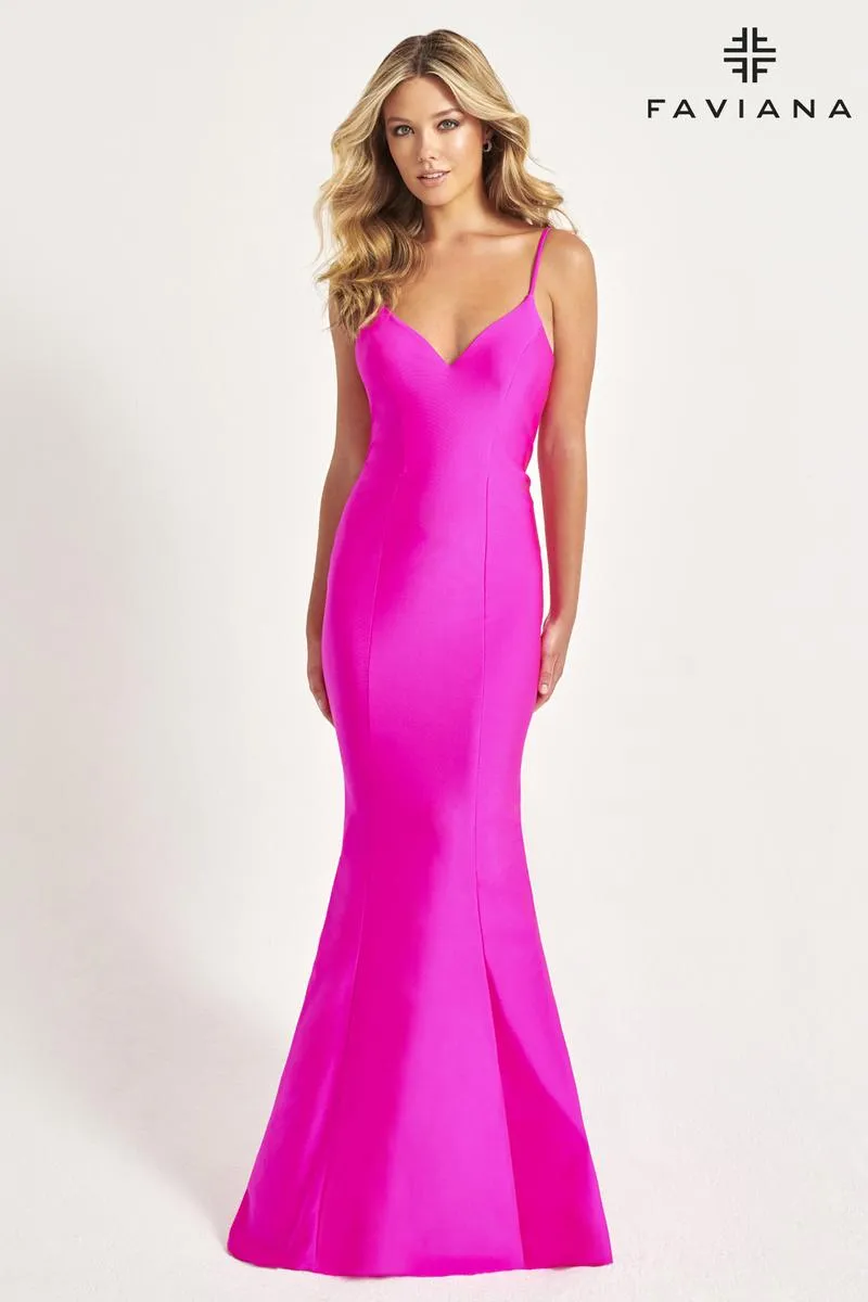 Faviana Fitted V-Neck Prom Dress 11047 sold by Terry costa product image thumbnail 2