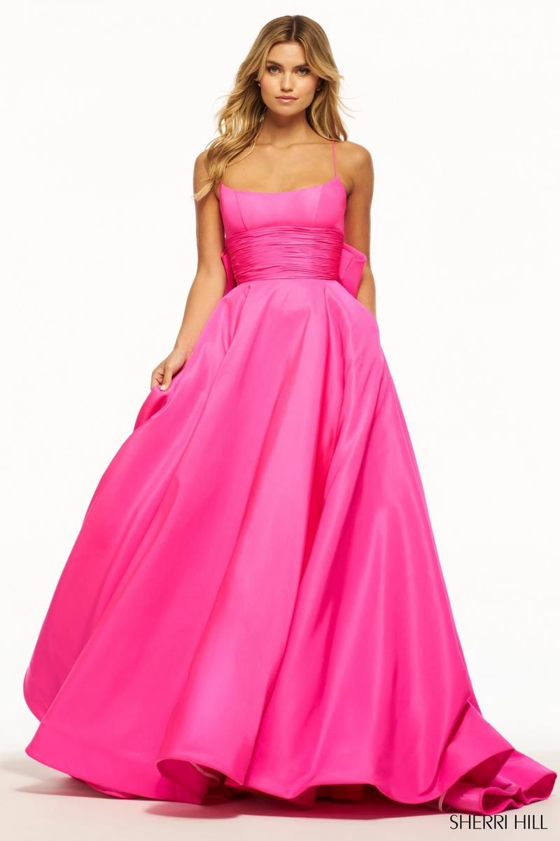 Sherri Hill Taffeta Bow Back Ball Gown 55996 sold by Terry costa