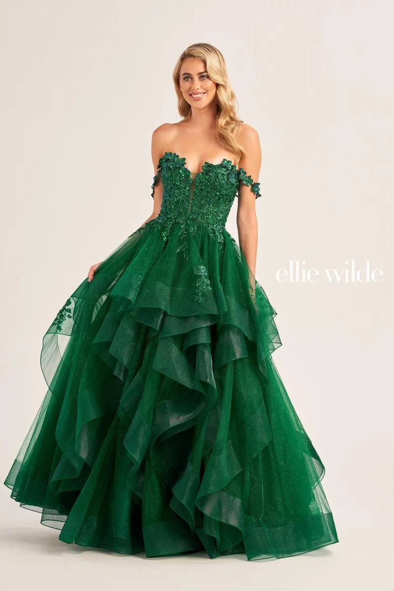 Ellie Wilde Off Shoulder Ball Gown EW35084 sold by Terry costa product image thumbnail 4