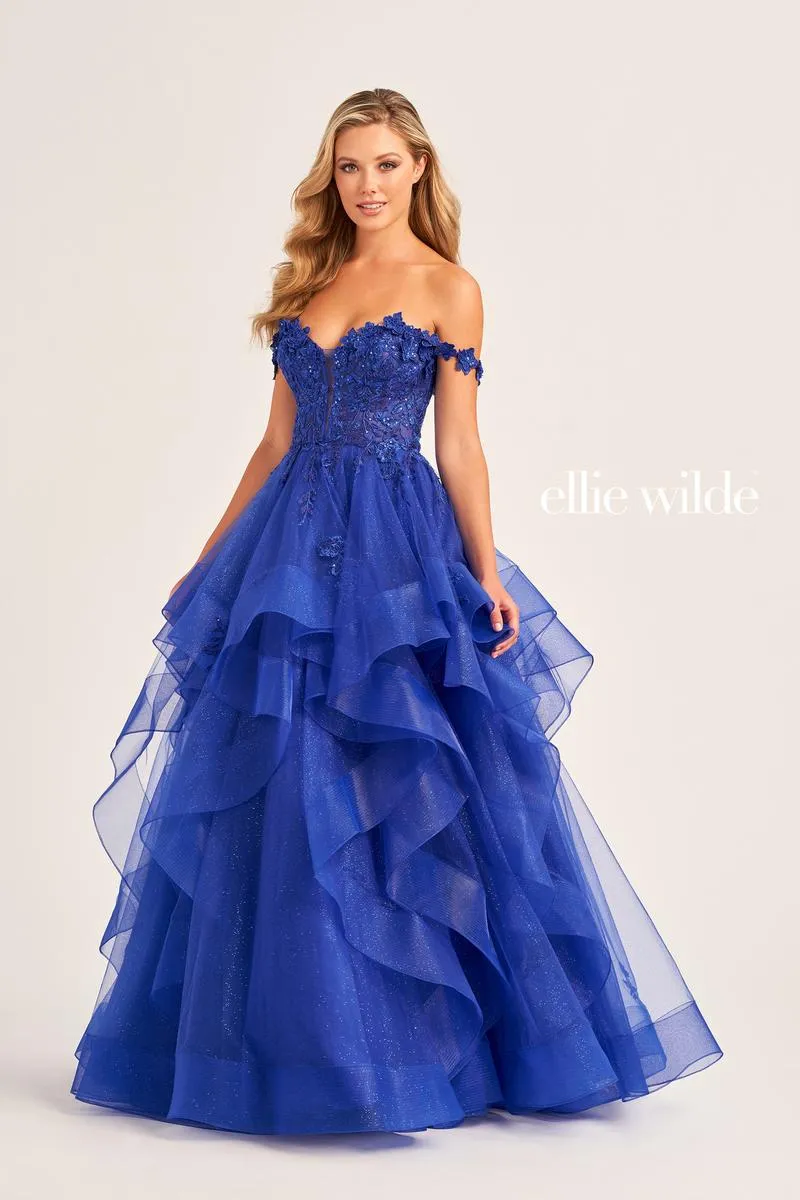 Ellie Wilde Off Shoulder Ball Gown EW35084 sold by Terry costa product image thumbnail 5