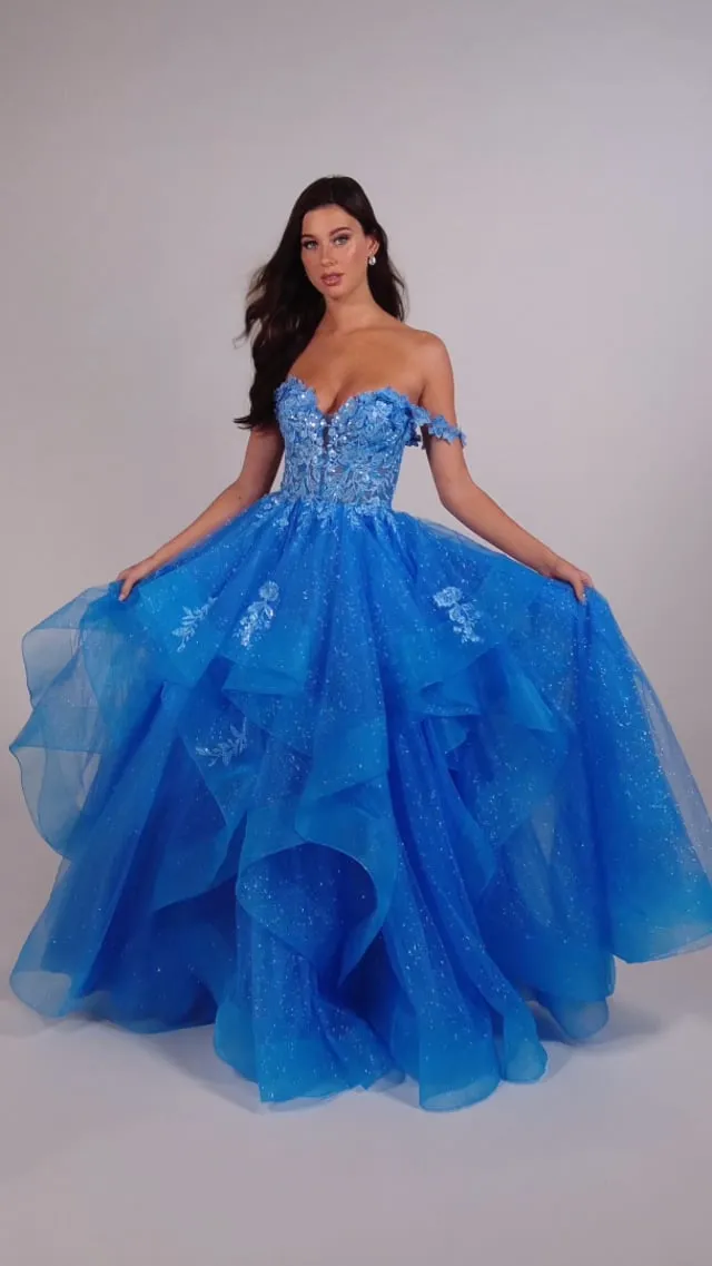 Ellie Wilde Off Shoulder Ball Gown EW35084 sold by Terry costa