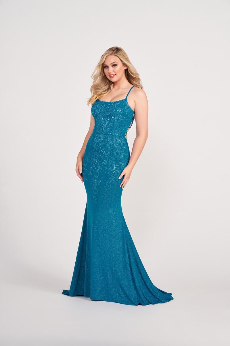 Ellie Wilde Long Fitted Lace Prom Dress EW34025 sold by Terry costa product image thumbnail 3