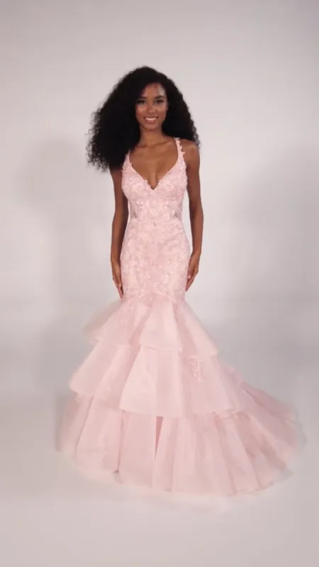 Ellie Wilde Sleeveless Mermaid Prom Dress EW34082 made by Mon Cheri