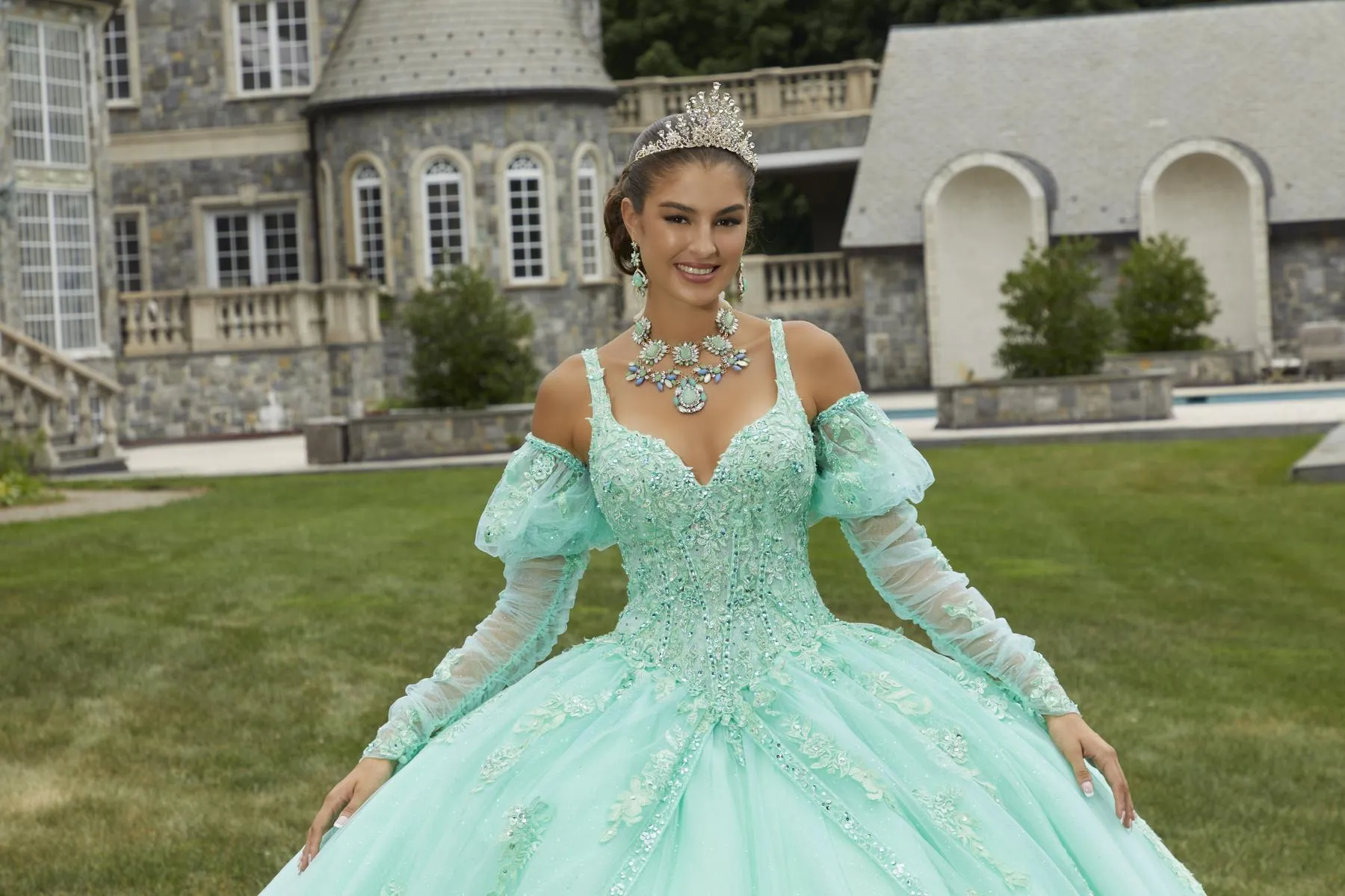 Vizcaya by Morilee Lace and Tulle Quince Dress 89407 sold by Terry costa product image thumbnail 4