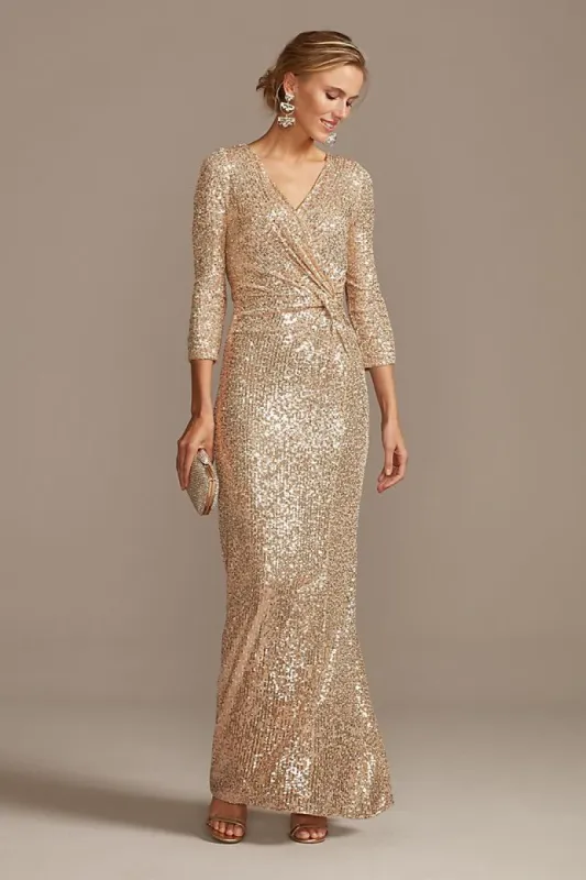 Alex Evenings Sequin Column Gown 8196646 sold by Terry costa
