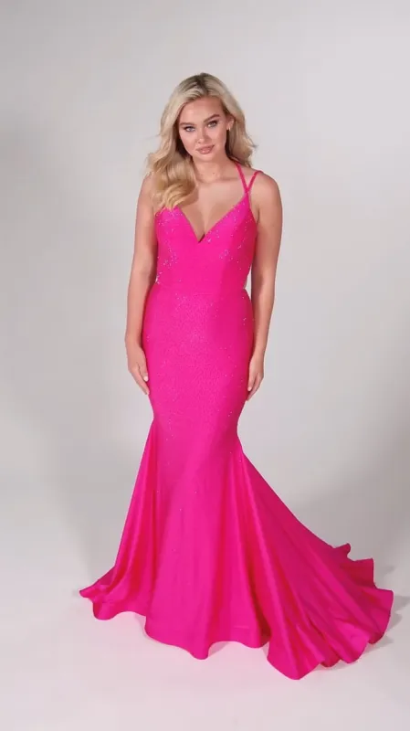 Ellie WIlde Fit and Flare Prom Dress EW122001 made by Mon Cheri