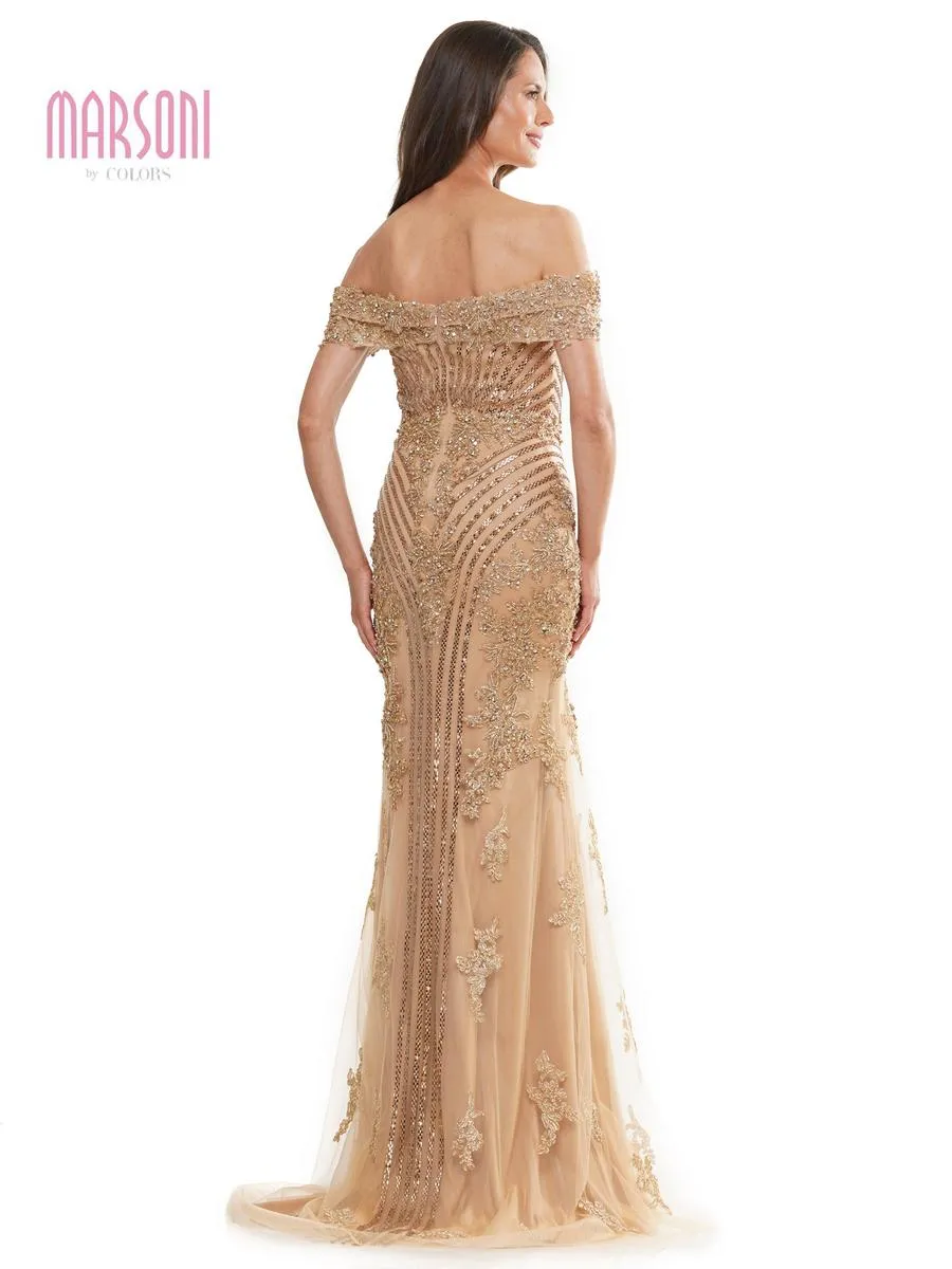 Marsoni by Colors Dress Heat Stone Off The Shoulder MV1275 sold by Terry costa