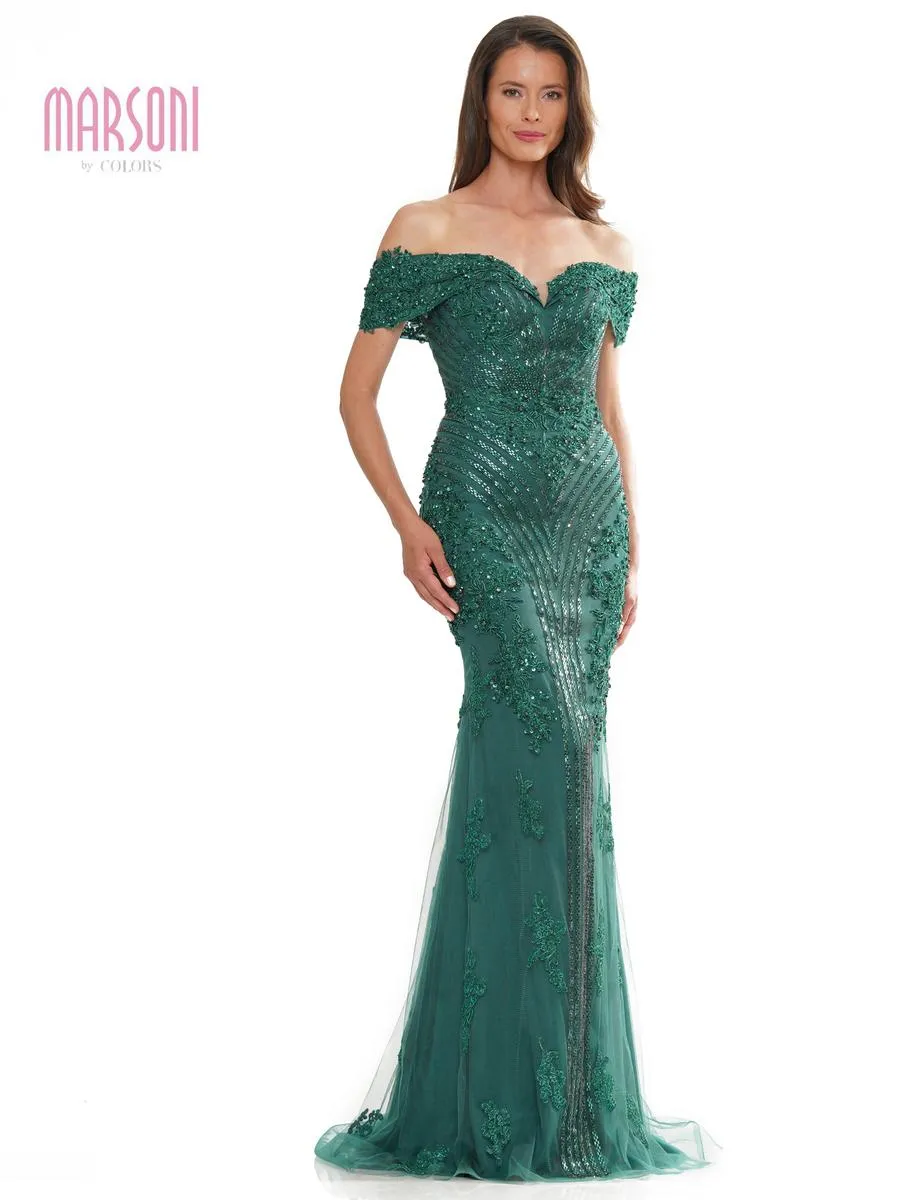 Marsoni by Colors Dress Heat Stone Off The Shoulder MV1275 sold by Terry costa product image thumbnail 5