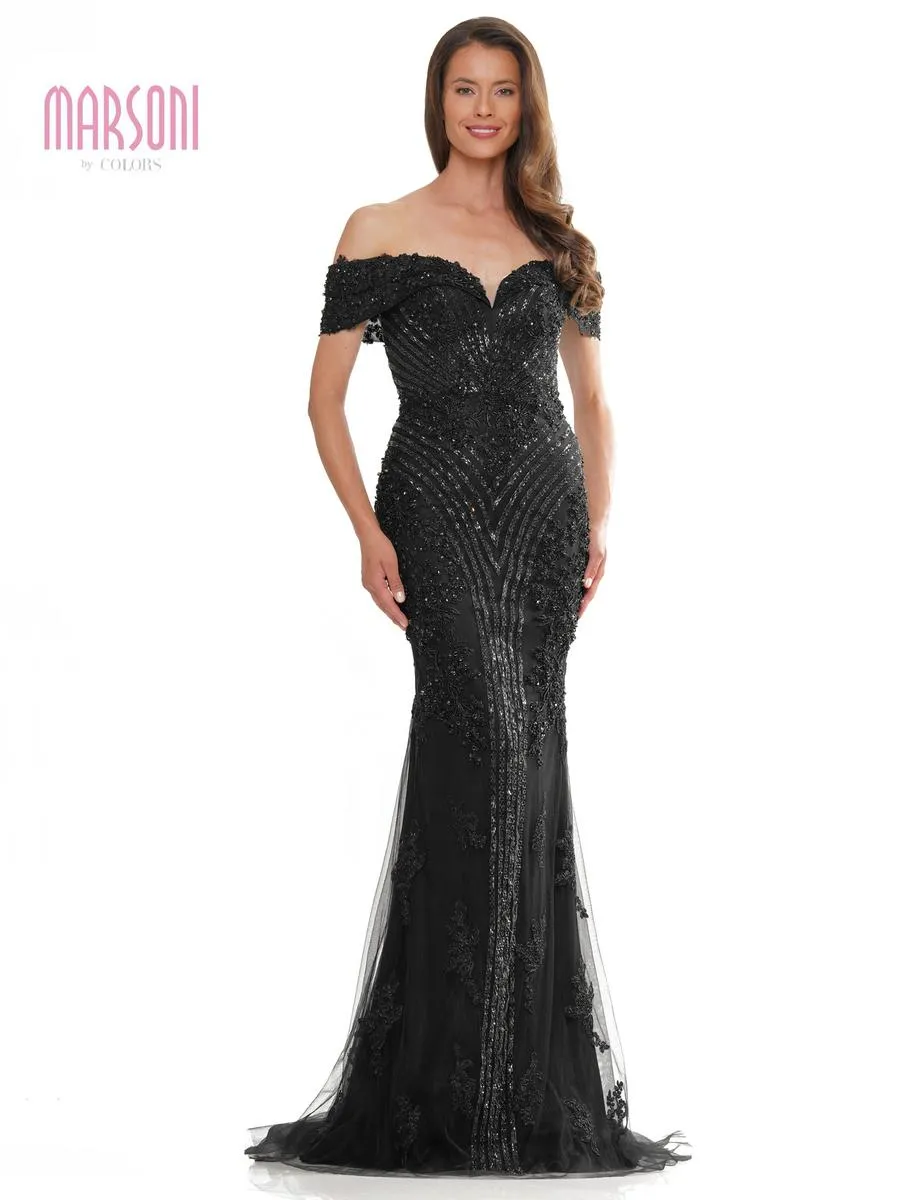 Marsoni by Colors Dress Heat Stone Off The Shoulder MV1275 sold by Terry costa product image thumbnail 4