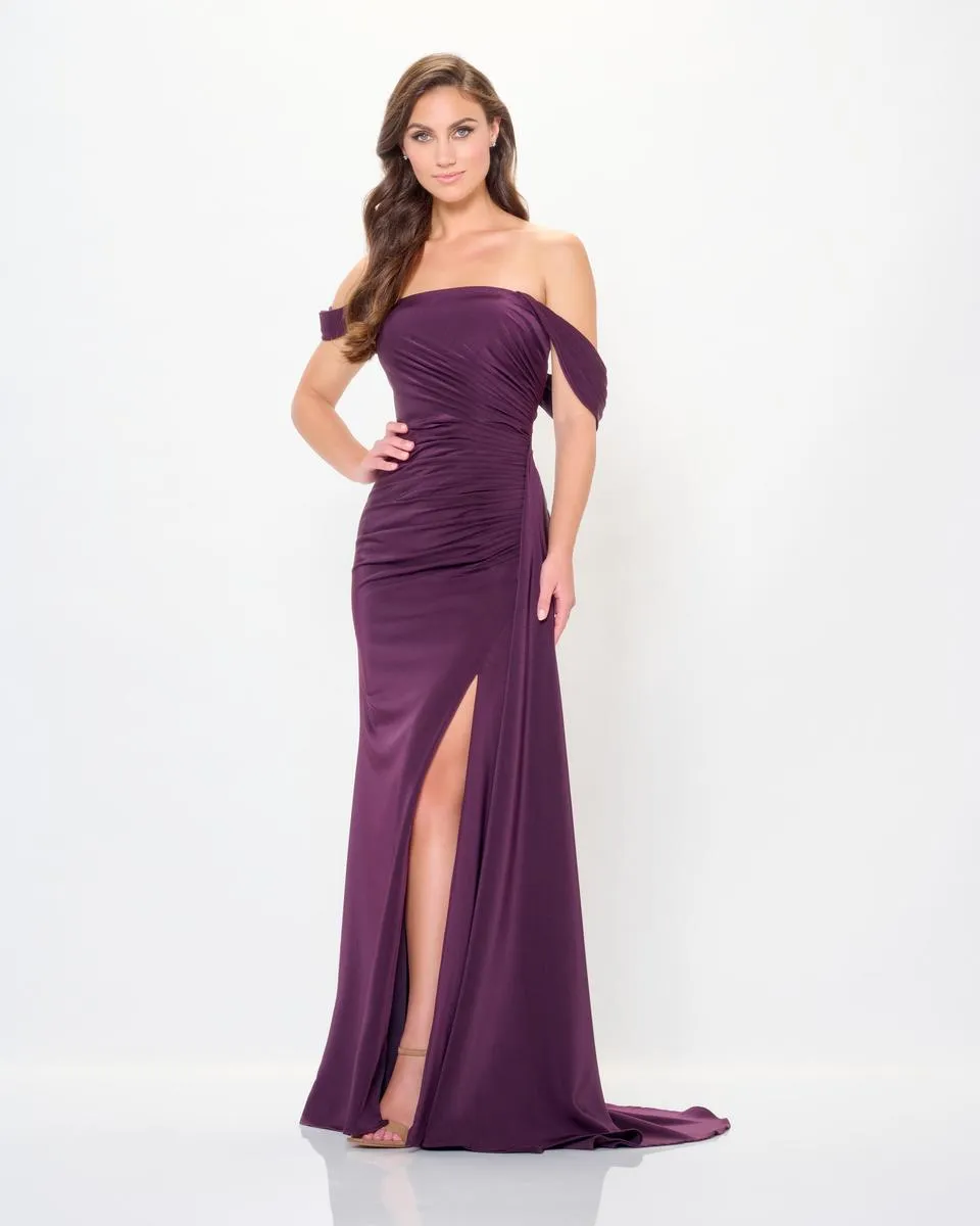 Cameron Blake Draped Sleek Crepe Dress CB3241 sold by Terry costa product image thumbnail 3