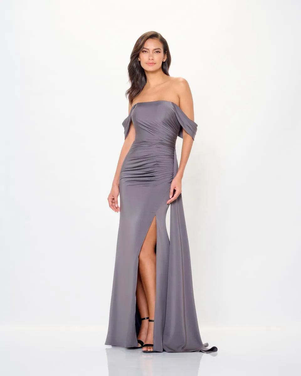 Cameron Blake Draped Sleek Crepe Dress CB3241 sold by Terry costa product image thumbnail 4