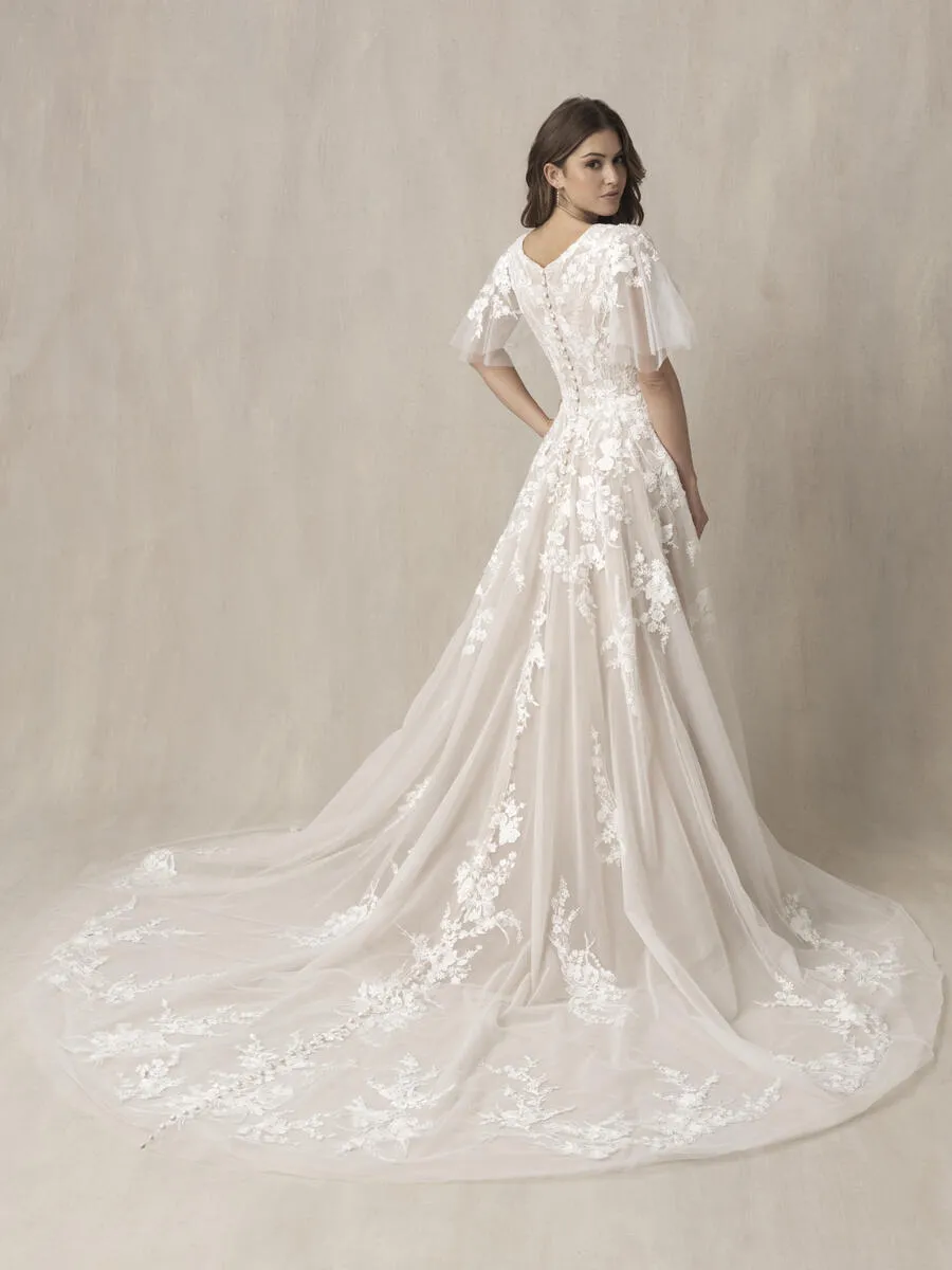 Allure Bridals Modest Dress M676 sold by Terry costa product image thumbnail 2