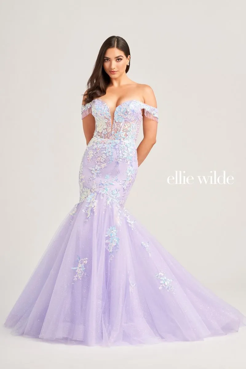 Ellie Wilde Mermaid Off Shoulder Prom Dress EW35219 sold by Terry costa product image thumbnail 2