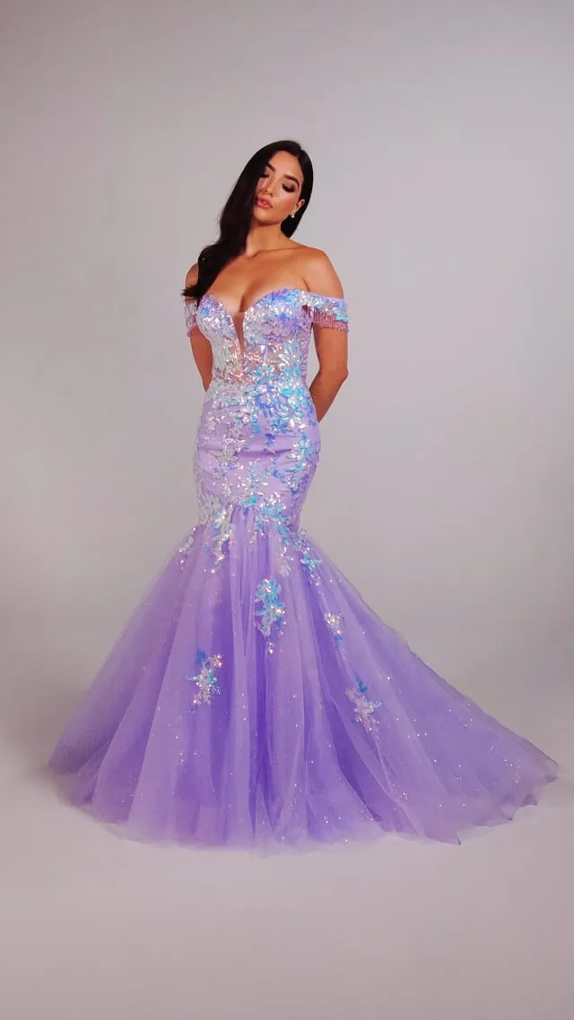 Ellie Wilde Mermaid Off Shoulder Prom Dress EW35219 sold by Terry costa