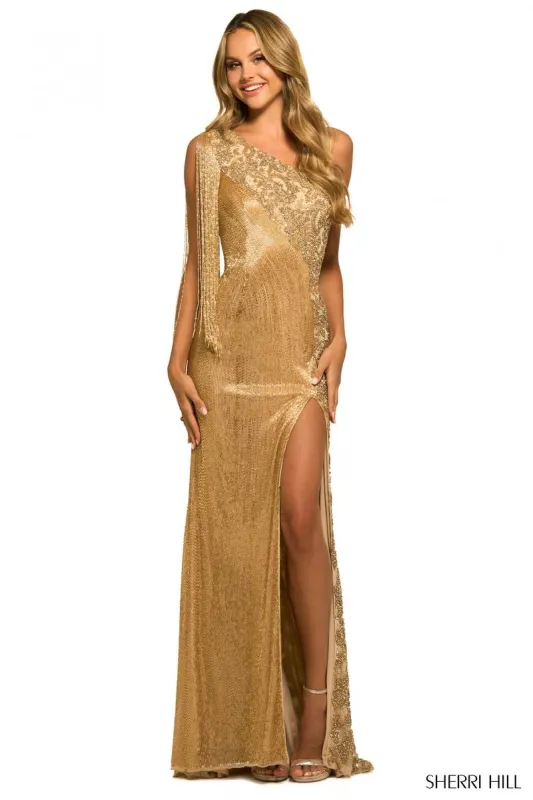 Sherri Hill Beaded One Shoulder Gown 55412 sold by Terry costa