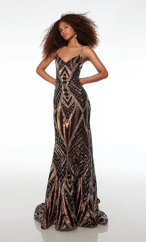 Alyce Paris V-Neck Sequin Prom Dress 61698 sold by Terry costa