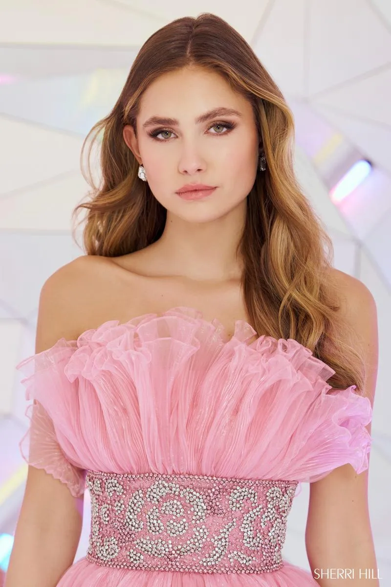 Sherri Hill Short Ruffle Homecoming Dress 55723 sold by Terry costa product image thumbnail 3