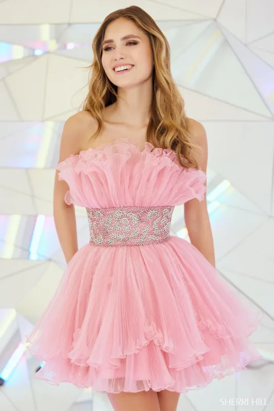 Sherri Hill Short Ruffle Homecoming Dress 55723 sold by Terry costa