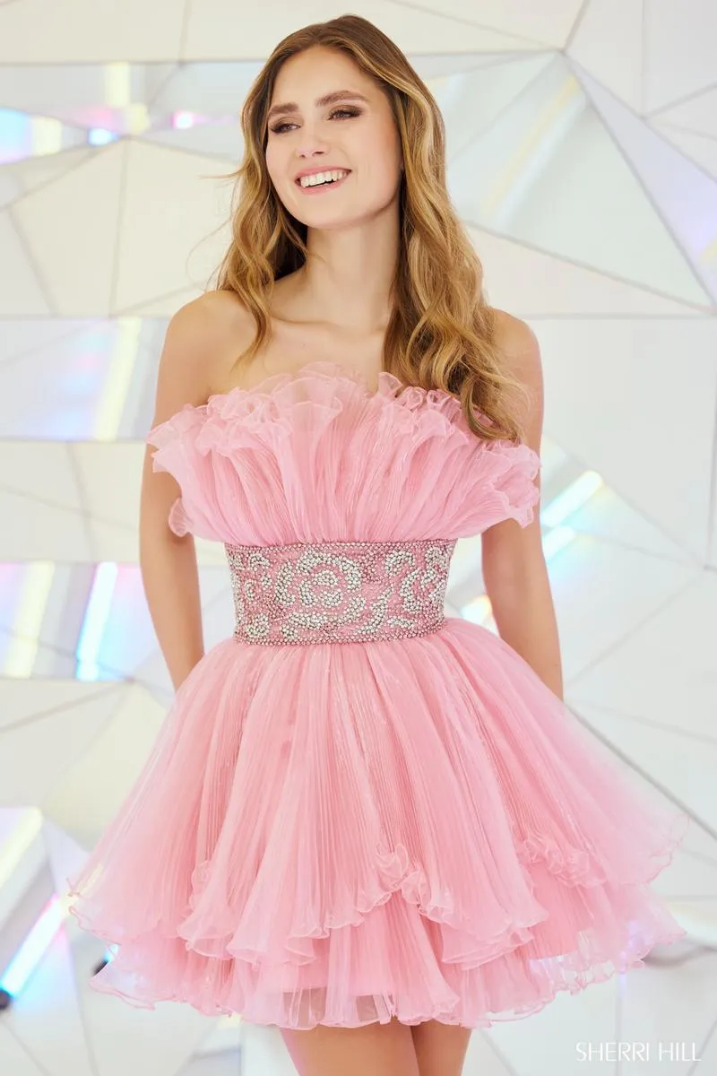 Sherri Hill Short Ruffle Homecoming Dress 55723 sold by Terry costa