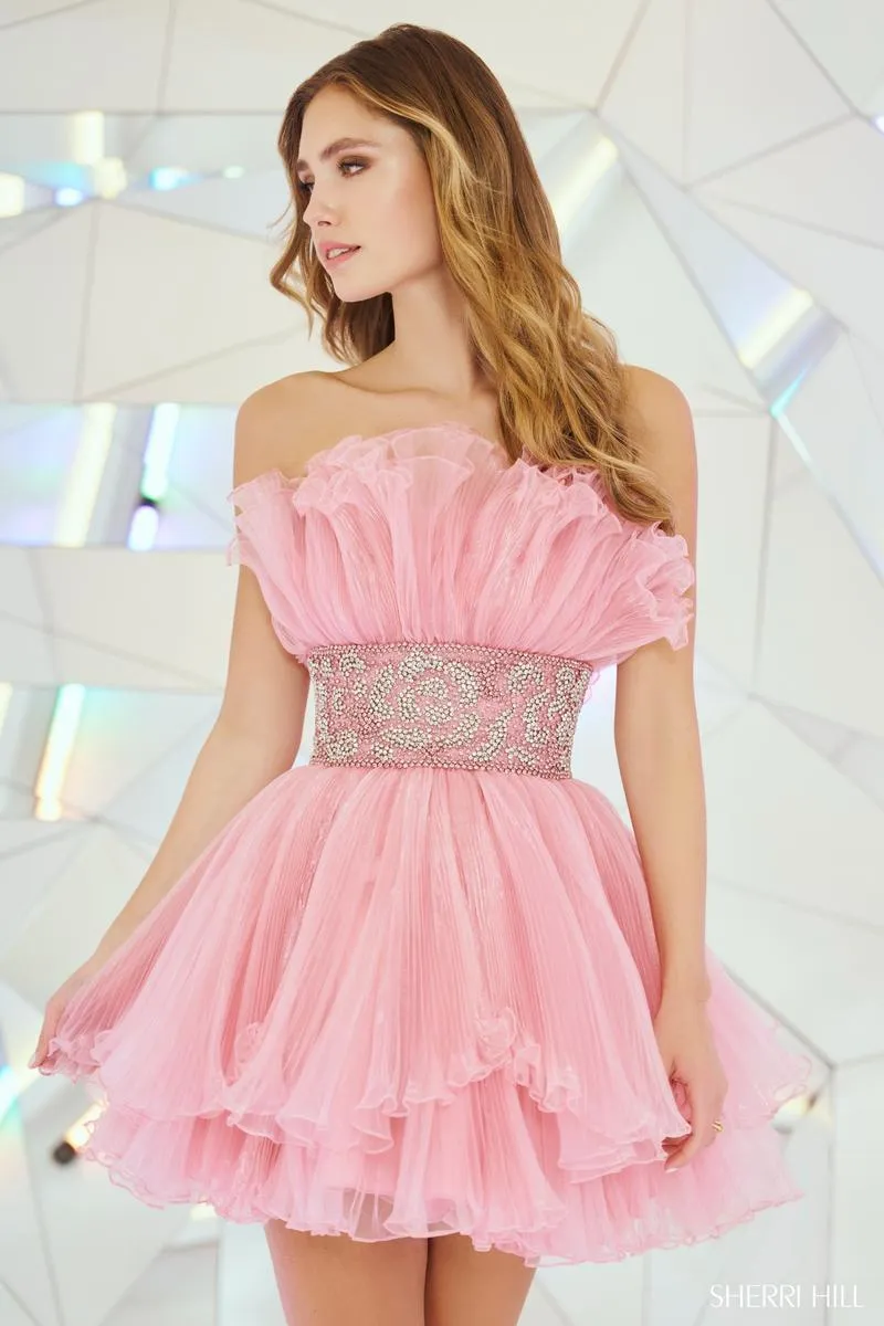 Sherri Hill Short Ruffle Homecoming Dress 55723 sold by Terry costa product image thumbnail 4