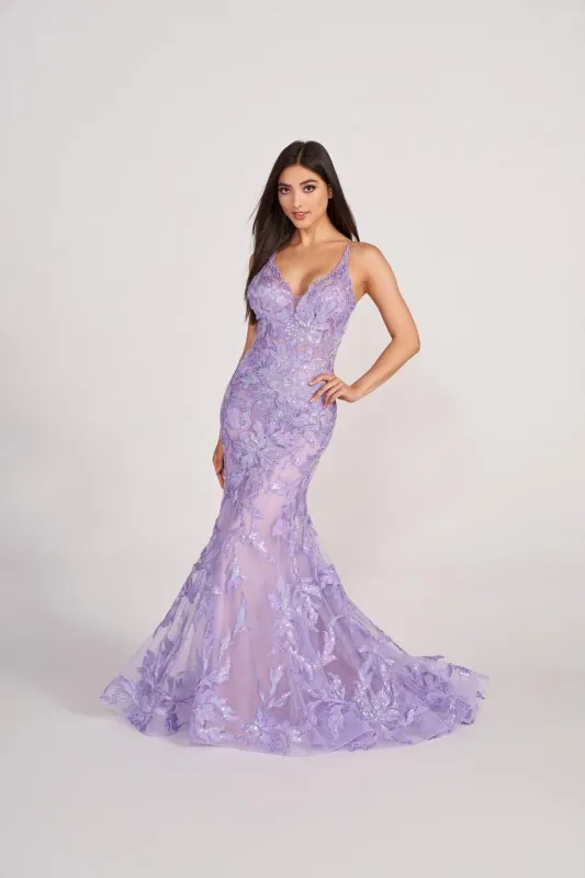 Ellie Wilde Trumpet Lace Prom Dress EW34110 made by Terry costa