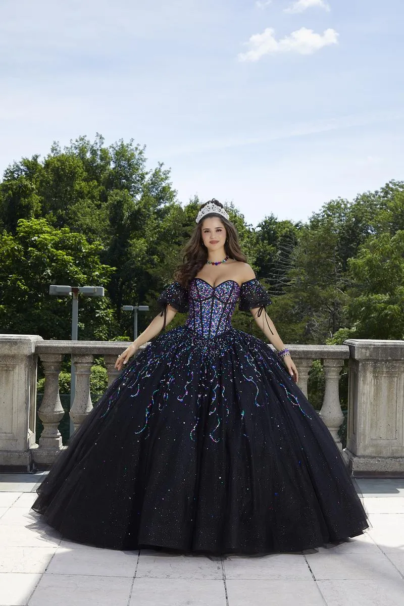 Vizcaya by Morilee Confetti Beaded Quince Dress 89413 sold by Terry costa